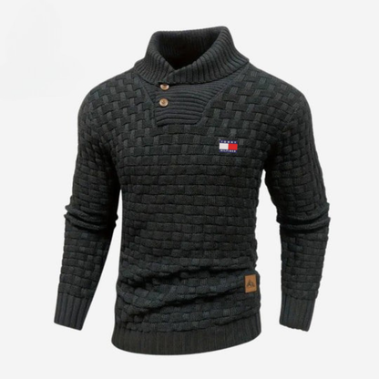 Knitted Sweater with Buttoned Collar || CLEARANCE SALE